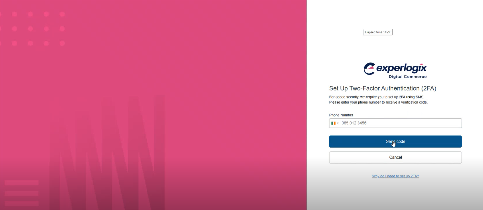 Register phone number for 2FA on Management Interface